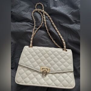 Cream Quilted Shoulder Bag
